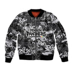 Penrith Panthers Rugby Sleeve Zip Bomber Jacket Graffiti Typography Urban Camo Abstract Street Style