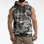 Penrith Panthers Rugby Sleeveless Hoodie Graffiti Typography Urban Camo Abstract Street Style