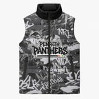 Penrith Panthers Rugby Sleeveless Puffer Jacket Graffiti Typography Urban Camo Abstract Street Style
