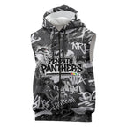 Penrith Panthers Rugby Sleeveless Zip Hoodie Graffiti Typography Urban Camo Abstract Street Style