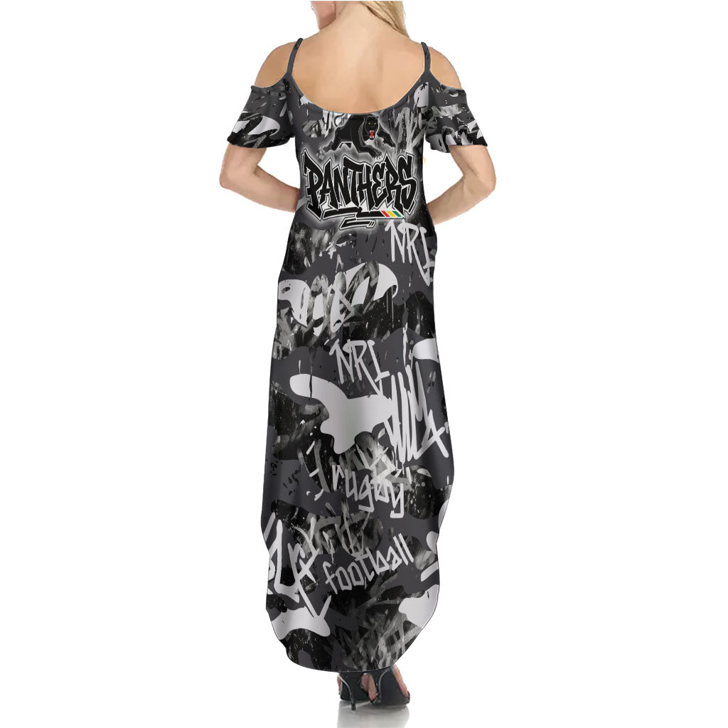 Penrith Panthers Rugby Summer Maxi Dress Graffiti Typography Urban Camo Abstract Street Style