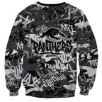 Penrith Panthers Rugby Sweatshirt Graffiti Typography Urban Camo Abstract Street Style