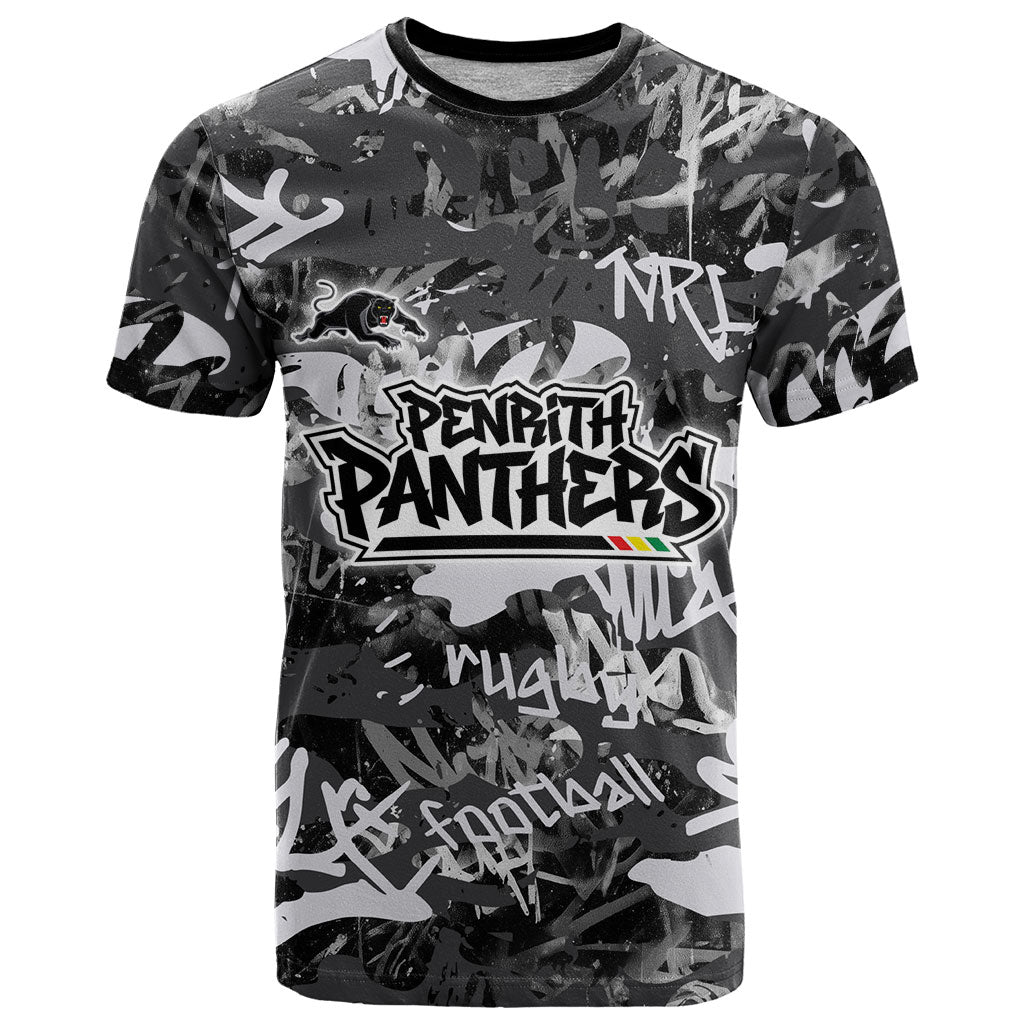 Penrith Panthers Rugby T Shirt Graffiti Typography Urban Camo Abstract Street Style