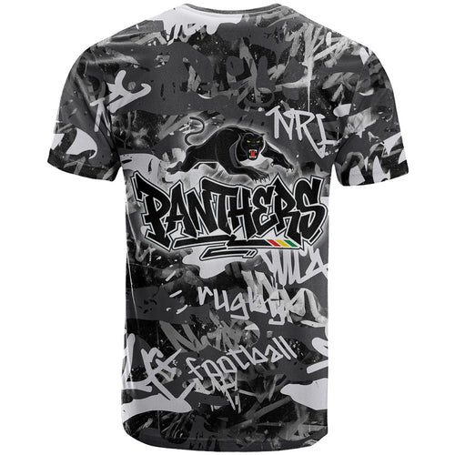 Penrith Panthers Rugby T Shirt Graffiti Typography Urban Camo Abstract Street Style