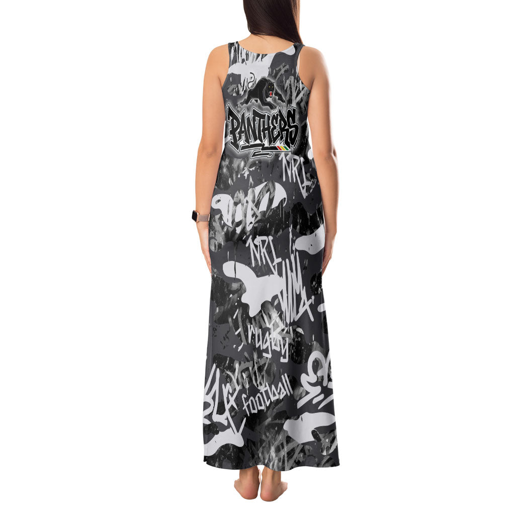 Penrith Panthers Rugby Tank Maxi Dress Graffiti Typography Urban Camo Abstract Street Style