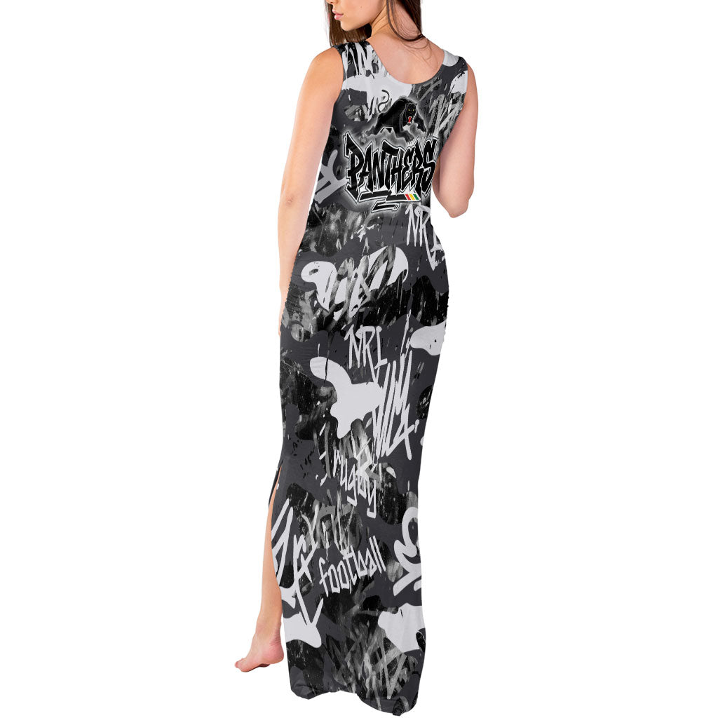 Penrith Panthers Rugby Tank Maxi Dress Graffiti Typography Urban Camo Abstract Street Style