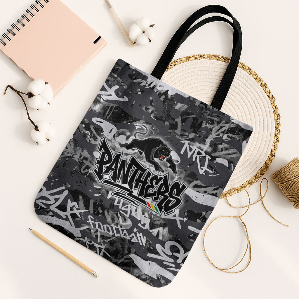 Penrith Panthers Rugby Tote Bag Graffiti Typography Urban Camo Abstract Street Style