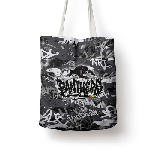 Penrith Panthers Rugby Tote Bag Graffiti Typography Urban Camo Abstract Street Style