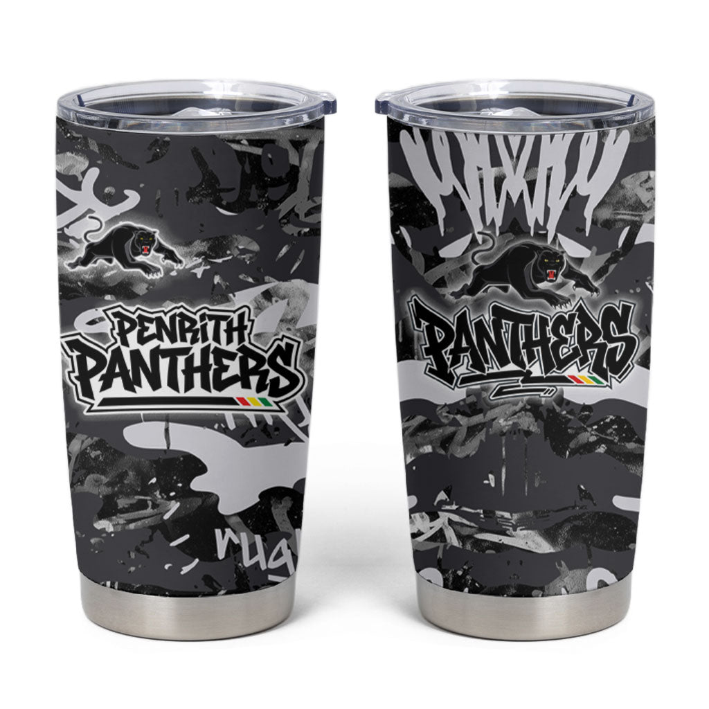 Penrith Panthers Rugby Tumbler Cup Graffiti Typography Urban Camo Abstract Street Style