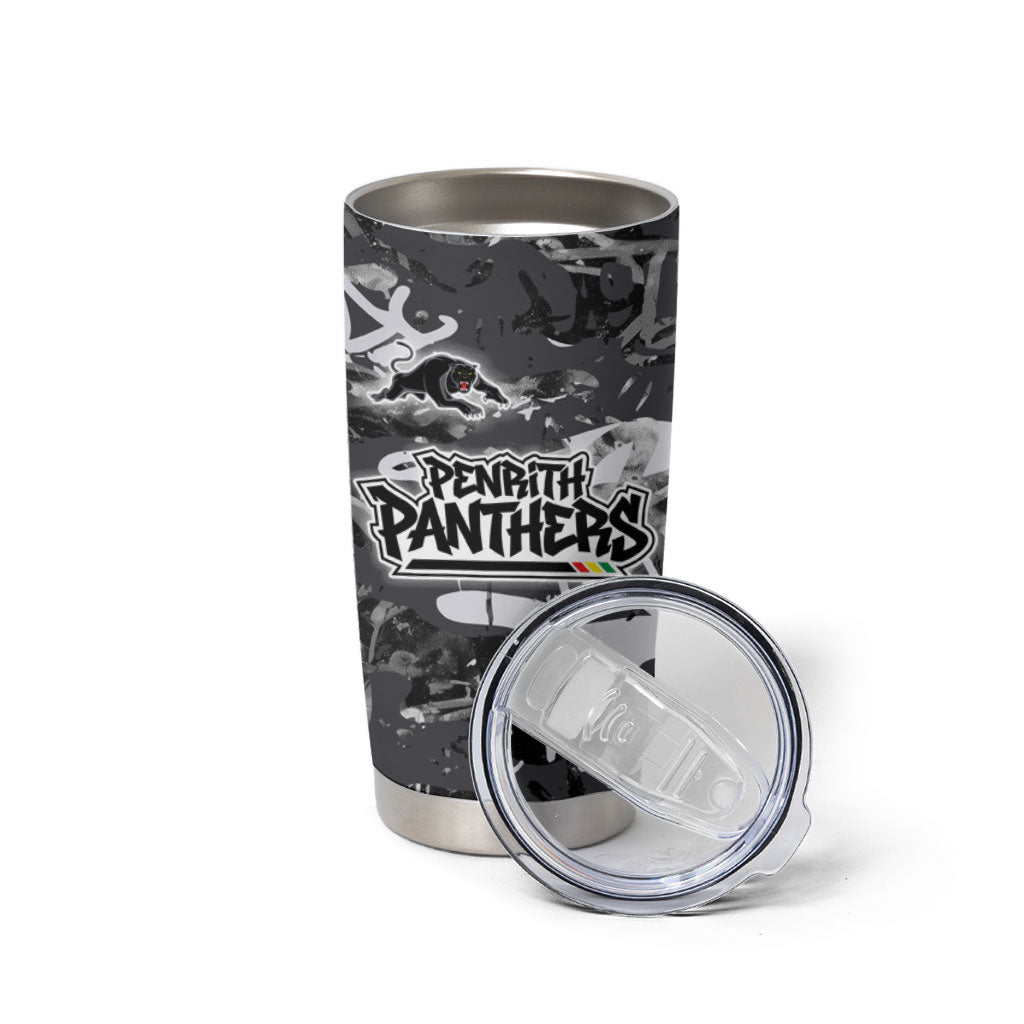 Penrith Panthers Rugby Tumbler Cup Graffiti Typography Urban Camo Abstract Street Style