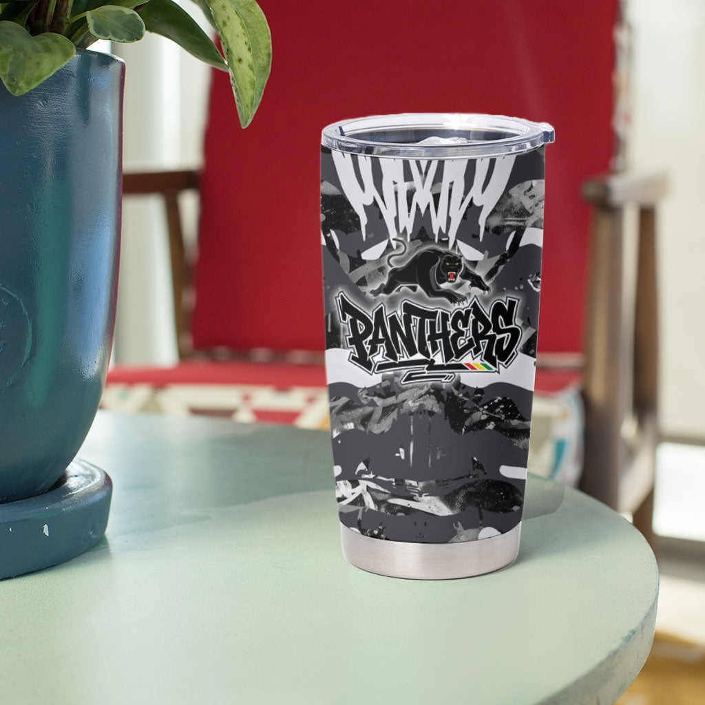 Penrith Panthers Rugby Tumbler Cup Graffiti Typography Urban Camo Abstract Street Style