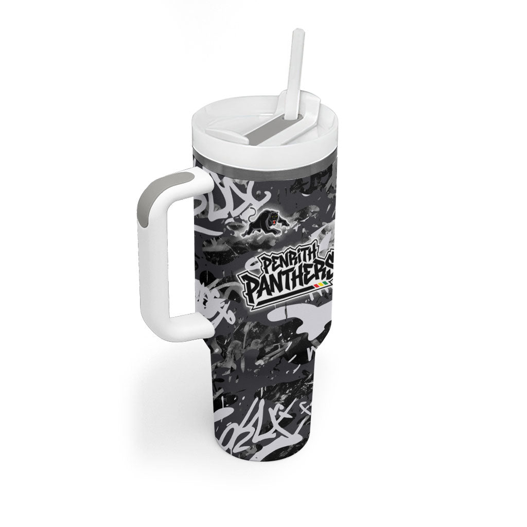 Penrith Panthers Rugby Tumbler With Handle Graffiti Typography Urban Camo Abstract Street Style