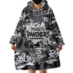 Penrith Panthers Rugby Wearable Blanket Hoodie Graffiti Typography Urban Camo Abstract Street Style