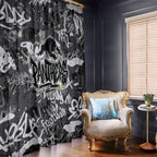 Penrith Panthers Rugby Window Curtain Graffiti Typography Urban Camo Abstract Street Style