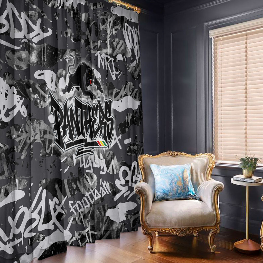 Penrith Panthers Rugby Window Curtain Graffiti Typography Urban Camo Abstract Street Style