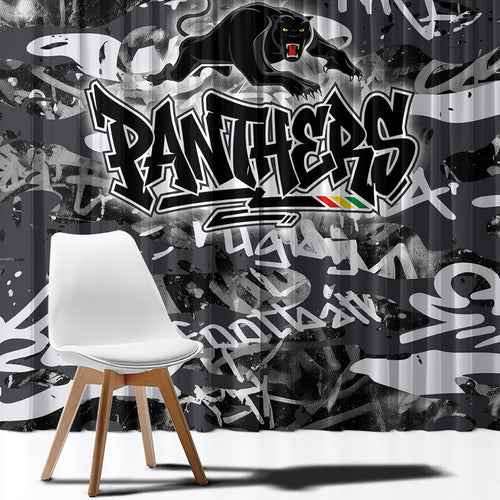 Penrith Panthers Rugby Window Curtain Graffiti Typography Urban Camo Abstract Street Style