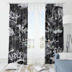 Penrith Panthers Rugby Window Curtain Graffiti Typography Urban Camo Abstract Street Style