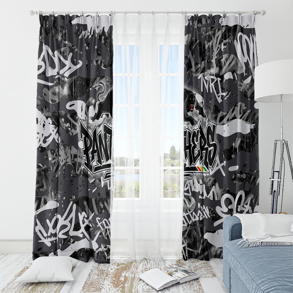 Penrith Panthers Rugby Window Curtain Graffiti Typography Urban Camo Abstract Street Style