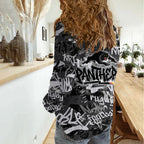Penrith Panthers Rugby Women Casual Shirt Graffiti Typography Urban Camo Abstract Street Style