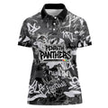 Penrith Panthers Rugby Women Polo Shirt Graffiti Typography Urban Camo Abstract Street Style