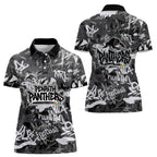 Penrith Panthers Rugby Women Polo Shirt Graffiti Typography Urban Camo Abstract Street Style