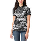 Penrith Panthers Rugby Women Polo Shirt Graffiti Typography Urban Camo Abstract Street Style