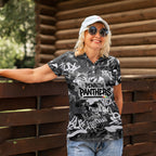 Penrith Panthers Rugby Women Polo Shirt Graffiti Typography Urban Camo Abstract Street Style