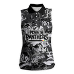 Penrith Panthers Rugby Women Sleeveless Polo Shirt Graffiti Typography Urban Camo Abstract Street Style
