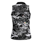 Penrith Panthers Rugby Women Sleeveless Polo Shirt Graffiti Typography Urban Camo Abstract Street Style