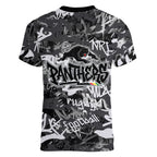 Penrith Panthers Rugby Women V-Neck T-Shirt Graffiti Typography Urban Camo Abstract Street Style