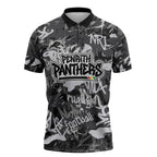 Penrith Panthers Rugby Zipper Polo Shirt Graffiti Typography Urban Camo Abstract Street Style