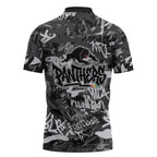 Penrith Panthers Rugby Zipper Polo Shirt Graffiti Typography Urban Camo Abstract Street Style