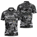 Penrith Panthers Rugby Zipper Polo Shirt Graffiti Typography Urban Camo Abstract Street Style