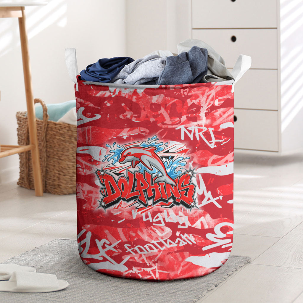 Dolphins Rugby Laundry Basket Graffiti Typography Urban Camo Abstract Street Style