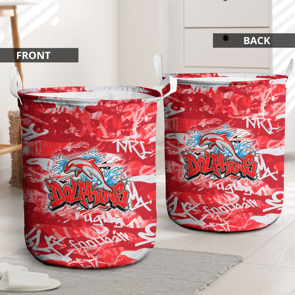 Dolphins Rugby Laundry Basket Graffiti Typography Urban Camo Abstract Street Style