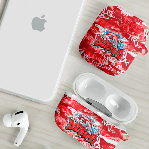 Dolphins Rugby AirPods Case Graffiti Typography Urban Camo Abstract Street Style