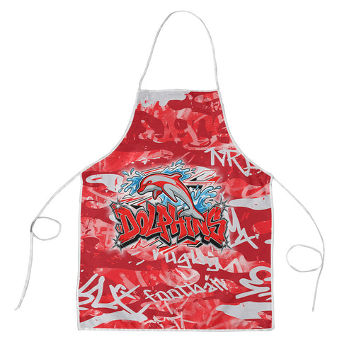 Dolphins Rugby Apron Graffiti Typography Urban Camo Abstract Street Style