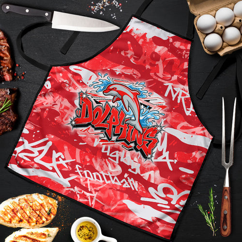 Dolphins Rugby Apron Graffiti Typography Urban Camo Abstract Street Style