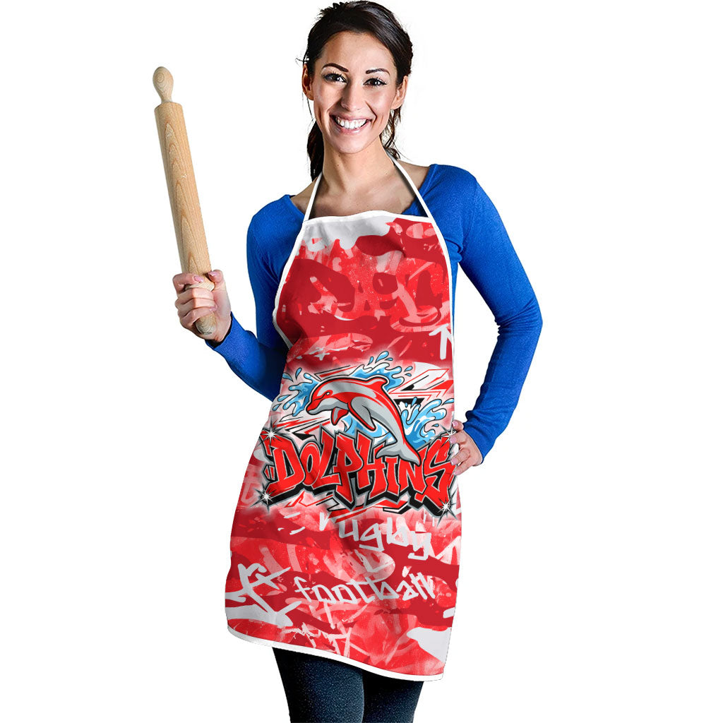 Dolphins Rugby Apron Graffiti Typography Urban Camo Abstract Street Style