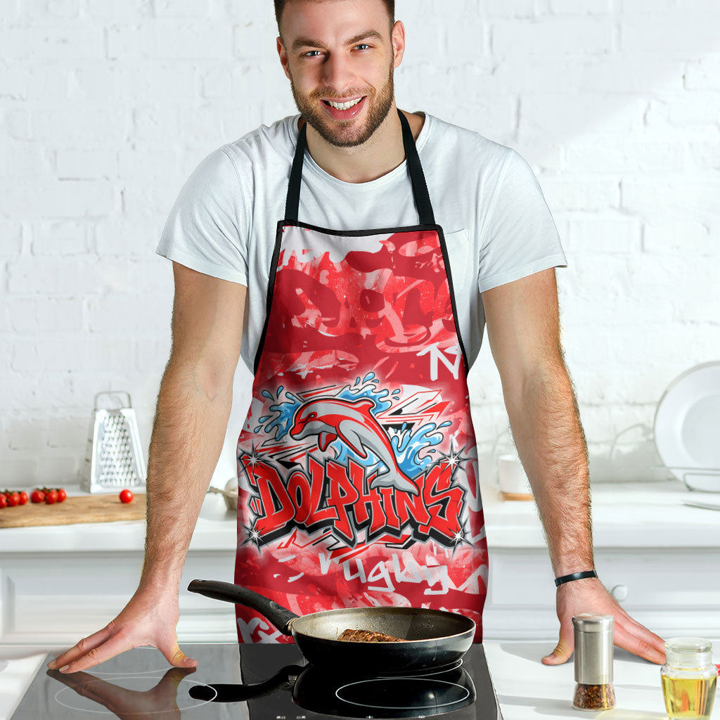 Dolphins Rugby Apron Graffiti Typography Urban Camo Abstract Street Style