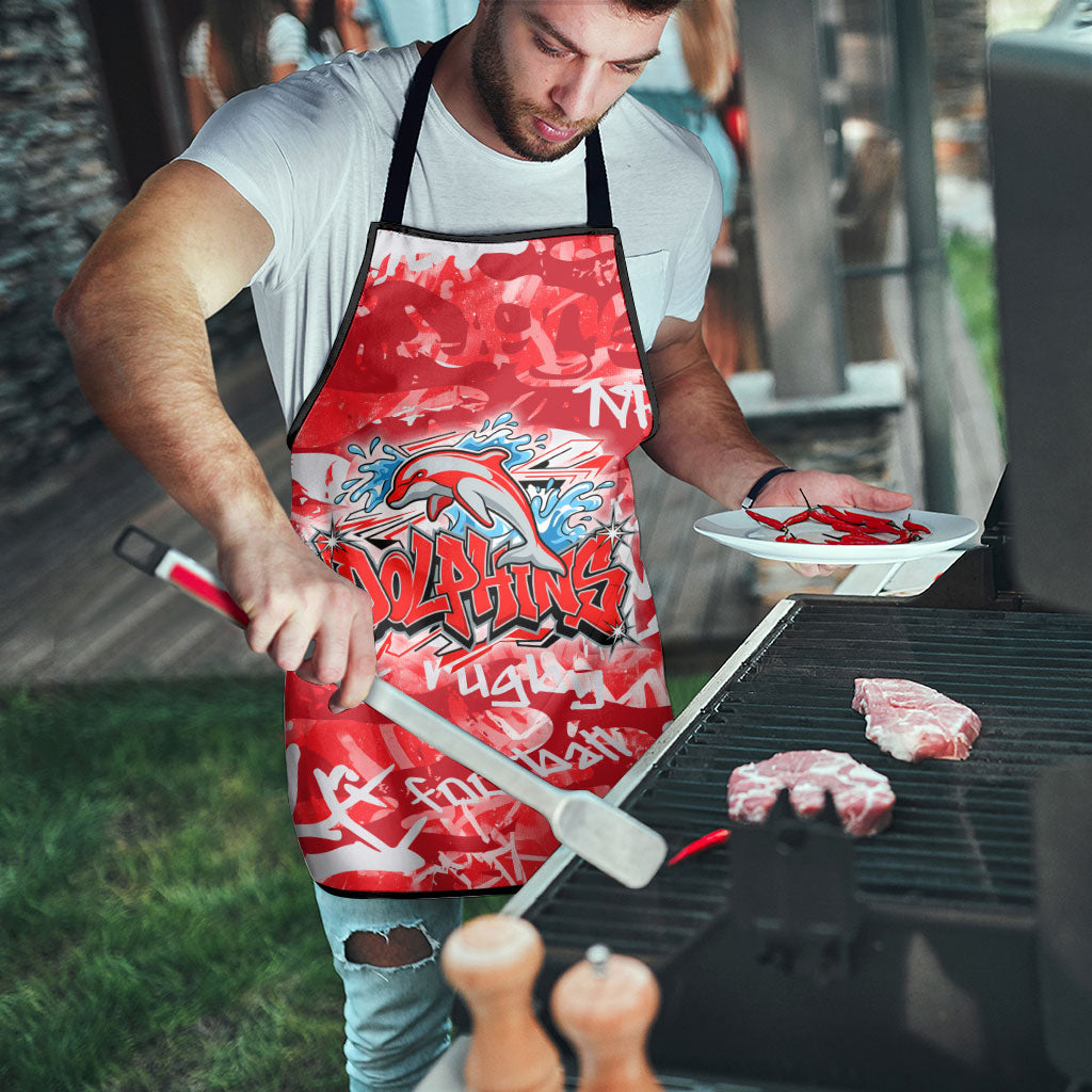 Dolphins Rugby Apron Graffiti Typography Urban Camo Abstract Street Style