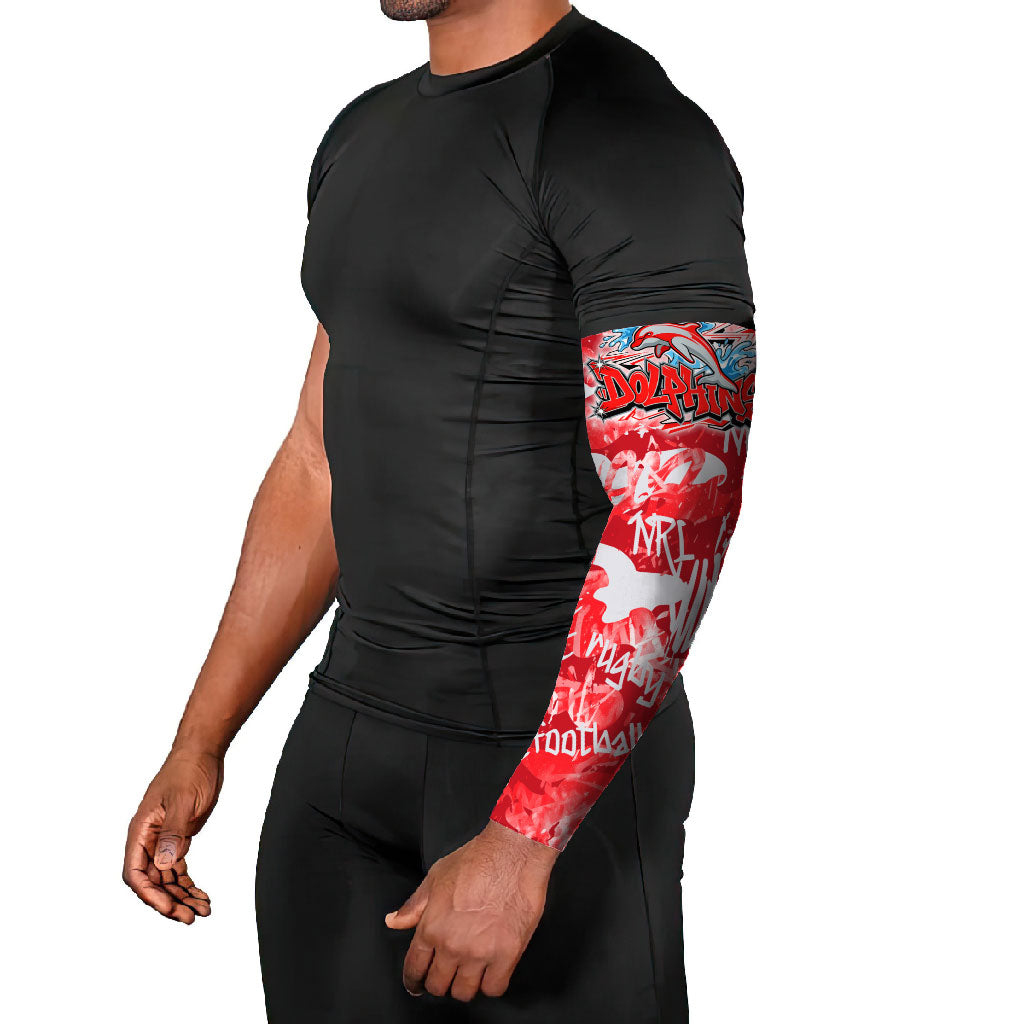 Dolphins Rugby Arm Sleeves Graffiti Typography Urban Camo Abstract Street Style