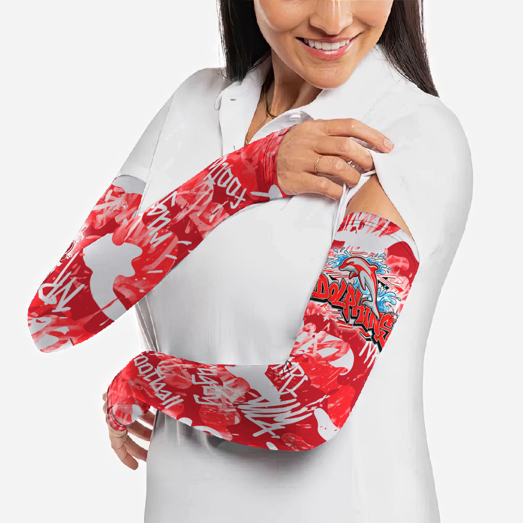 Dolphins Rugby Arm Sleeves Graffiti Typography Urban Camo Abstract Street Style