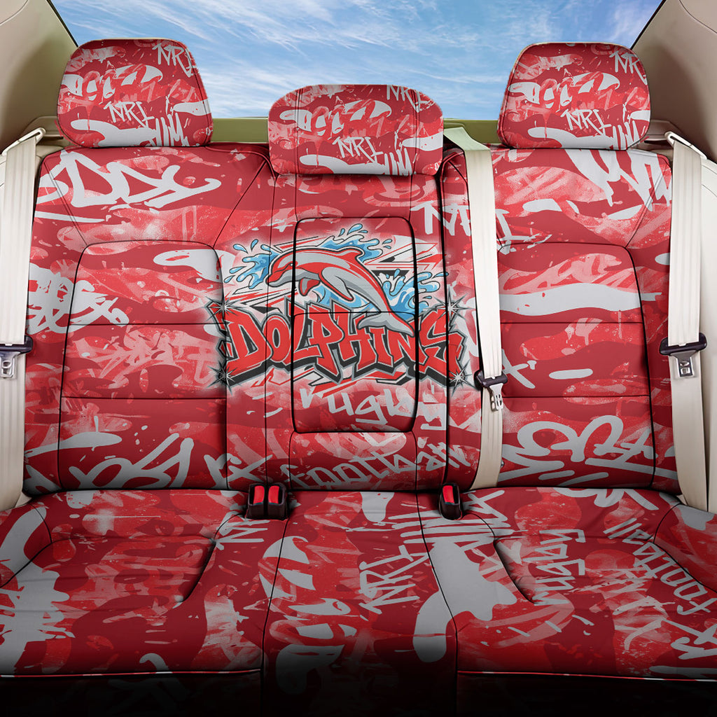Dolphins Rugby Back Car Seat Cover Graffiti Typography Urban Camo Abstract Street Style