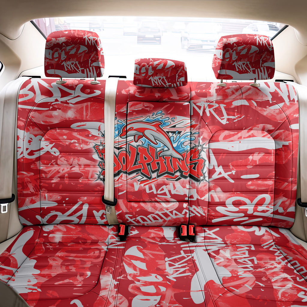 Dolphins Rugby Back Car Seat Cover Graffiti Typography Urban Camo Abstract Street Style