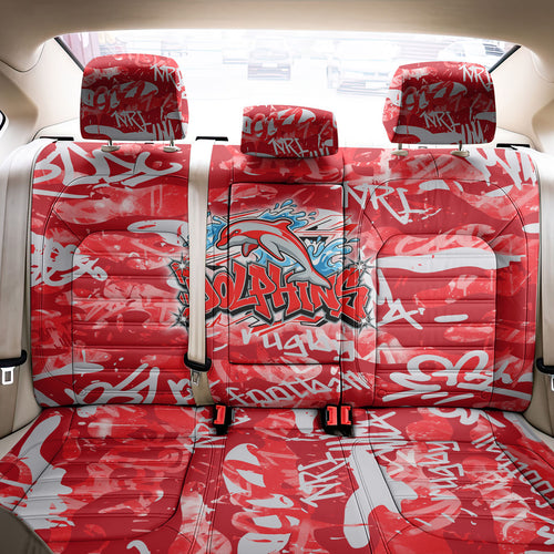 Dolphins Rugby Back Car Seat Cover Graffiti Typography Urban Camo Abstract Street Style