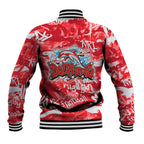 Dolphins Rugby Baseball Jacket Graffiti Typography Urban Camo Abstract Street Style