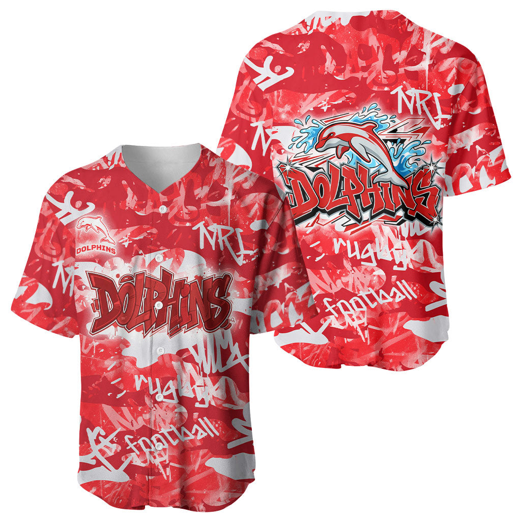 Dolphins Rugby Baseball Jersey Graffiti Typography Urban Camo Abstract Street Style