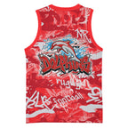 Dolphins Rugby Basketball Jersey Graffiti Typography Urban Camo Abstract Street Style