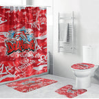 Dolphins Rugby Bathroom Set Graffiti Typography Urban Camo Abstract Street Style